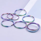 50pcs Stainless Steel Jump Rings Rainbow Charms Jewelry Making Accessory