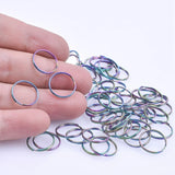 50pcs Stainless Steel Jump Rings Rainbow Charms Jewelry Making Accessory
