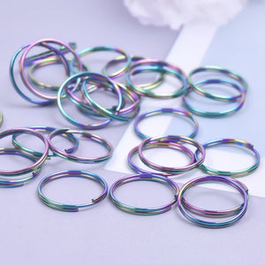 50pcs Stainless Steel Jump Rings Rainbow Charms Jewelry Making Accessory