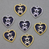 50pcs Love Bear Enamel Charms for DIY Necklaces and Bracelets
