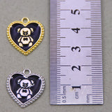 50pcs Love Bear Enamel Charms for DIY Necklaces and Bracelets