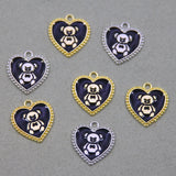 50pcs Love Bear Enamel Charms for DIY Necklaces and Bracelets