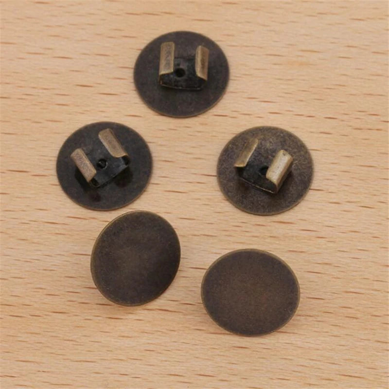 50pcs 12mm Blank Base Bezel Trays for DIY Elastic Band Rope Hairpin Jewelry