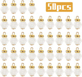 50pcs 12mm Faux Pearl Charms Rhinestone Pendant for Earring DIY Jewelry