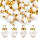 50pcs 12mm Faux Pearl Charms Rhinestone Pendant for Earring DIY Jewelry
