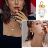 50pcs 12mm Faux Pearl Charms Rhinestone Pendant for Earring DIY Jewelry