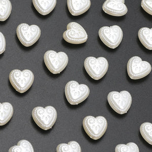 50pcs 12mm Heart Acrylic Spacer Beads DIY Pearl Style Jewelry Accessories