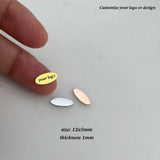 50pcs 12x5mm Mini Oval Metal Plates Engraved Stainless Steel Beads