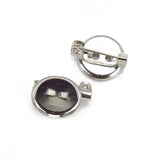 50pcs Round Disc Brooch Buckle Blanks with Pin Clip Base for DIY Jewelry Making