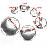 50pcs Round Disc Brooch Buckle Blanks with Pin Clip Base for DIY Jewelry Making