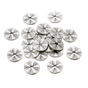 50pcs 13mm Alloy Flat Round Bead Spacer Beads for DIY Jewelry Making