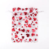 50pcs 13x18cm Gilded Organza Bag Christmas Drawstring Candy Bag