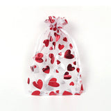 50pcs 13x18cm Gilded Organza Bag Christmas Drawstring Candy Bag