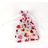 50pcs 13x18cm Gilded Organza Bag Christmas Drawstring Candy Bag