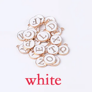 50pcs Enamel Initial Letter Charms 14*12mm Alphabet Pendants for DIY Jewelry