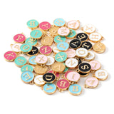 50pcs Enamel Initial Letter Charms 14*12mm Alphabet Pendants for DIY Jewelry
