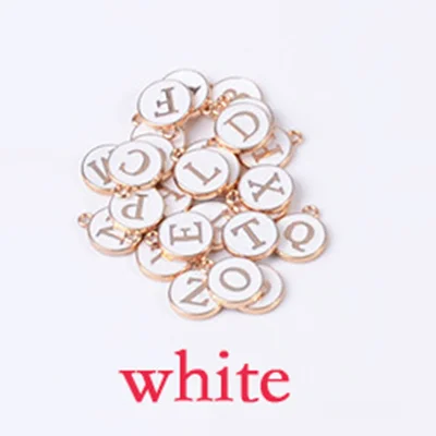 50pcs Enamel Initial Letter Charms 14*12mm Alphabet Pendants for DIY Jewelry