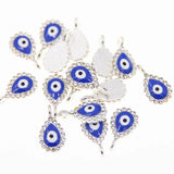 50pcs Evil Eye Hand Zinc Alloy Round Enamel Charms Sweet Heart DIY Jewelry