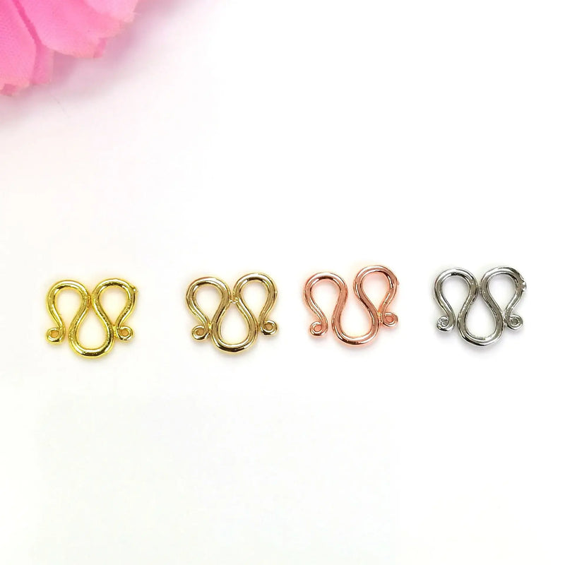 50pcs 14K S-Buckle for Jewelry Bracelet Necklace