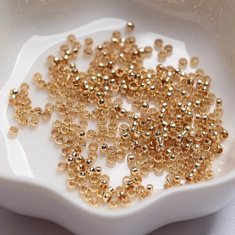 50pcs 14K Plated Ball Plunger Stopper Spacer Beads DIY Bracelet Making