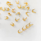 50pcs 14K Plated Bead Tips Clamshell Knot Covers DIY Making