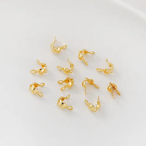 50pcs 14K Plated Bead Tips Clamshell Knot Covers DIY Making
