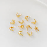 50pcs 14K Plated Bead Tips Clamshell Knot Covers DIY Making