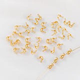 50pcs 14K Plated Bead Tips Clamshell Knot Covers DIY Making