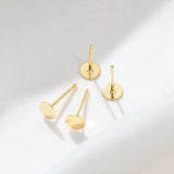 50pcs 14k 18k Plated Round Stud Earring Hooks 3 4 5mm Earrings Findings