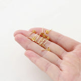 50pcs 14k 18k Plated Round Stud Earring Hooks 3 4 5mm Earrings Findings