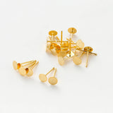 50pcs 14k 18k Plated Round Stud Earring Hooks 3 4 5mm Earrings Findings