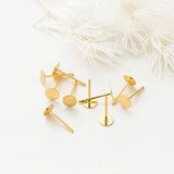 50pcs 14k 18k Plated Round Stud Earring Hooks 3 4 5mm Earrings Findings