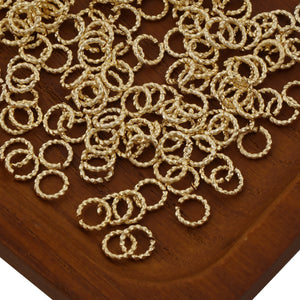 50pcs 14k Filled Twisted Jump Rings for Jewelry Making