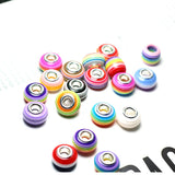 50pcs 14mm Round Rainbow Resin Spacer Beads for DIY Jewelry Making