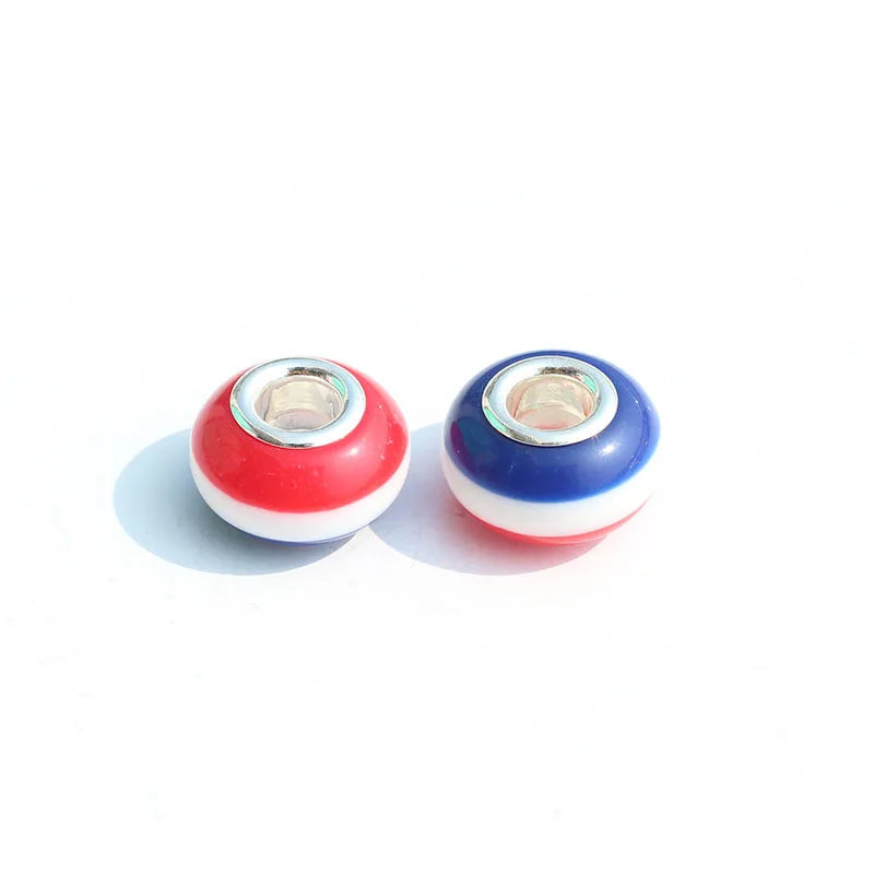 50pcs 14mm Round Rainbow Resin Spacer Beads for DIY Jewelry Making