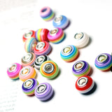 50pcs 14mm Round Rainbow Resin Spacer Beads for DIY Jewelry Making