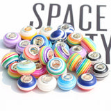 50pcs 14mm Round Rainbow Resin Spacer Beads for DIY Jewelry Making