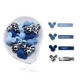 50pcs 14mm Silicone Mouse Teether Beads Cartoon Baby Teething Round Balls