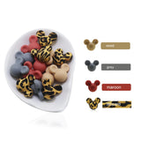 50pcs 14mm Silicone Mouse Teether Beads Cartoon Baby Teething Round Balls