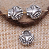 50pcs Shell Small Hole Beads for Jewelry Making DIY Bracelet Antique Silver