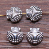 50pcs Shell Small Hole Beads for Jewelry Making DIY Bracelet Antique Silver