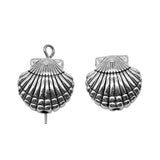 50pcs Shell Small Hole Beads for Jewelry Making DIY Bracelet Antique Silver