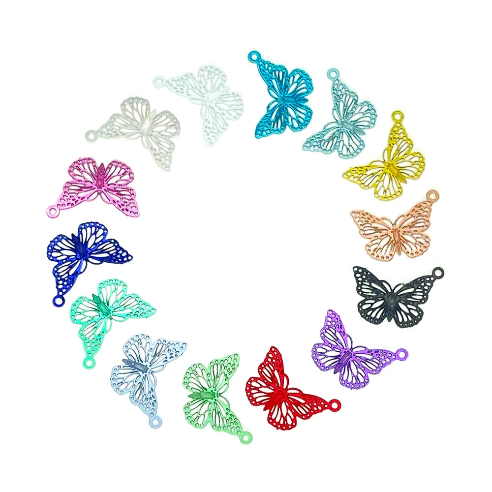 50 Stainless Steel Butterfly Charms 15*10mm Pendant for Jewelry Making