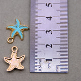 50pcs 15*18mm Starfish Enamel Charms for DIY Necklaces Bracelets