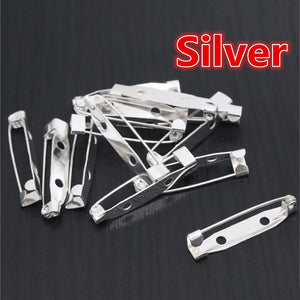 50pcs Safety Pins Brooch Settings Blank Base DIY Findings 7 Colors