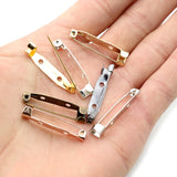 50pcs Safety Pins Brooch Settings Blank Base DIY Findings 7 Colors