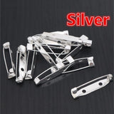 50pcs Safety Pins Brooch Settings Blank Base DIY Findings 7 Colors