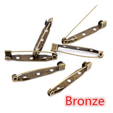 50pcs Safety Pins Brooch Settings Blank Base DIY Findings 7 Colors