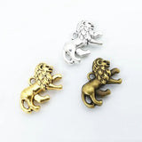 50pcs Tibetan Silver Lion Charms Antique Bronze Pendants DIY Jewelry