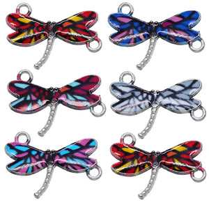 50pcs Butterfly Enamel Charms for Jewelry Making DIY